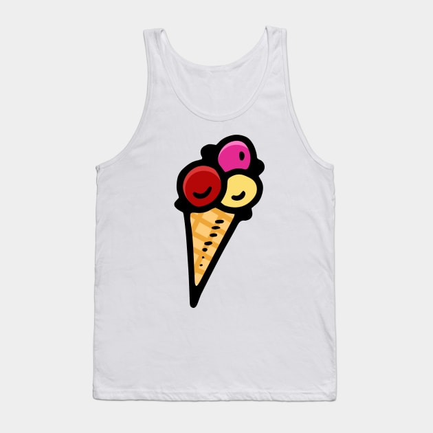 Big Ice Cream Doodle Art Tank Top by VANDERVISUALS